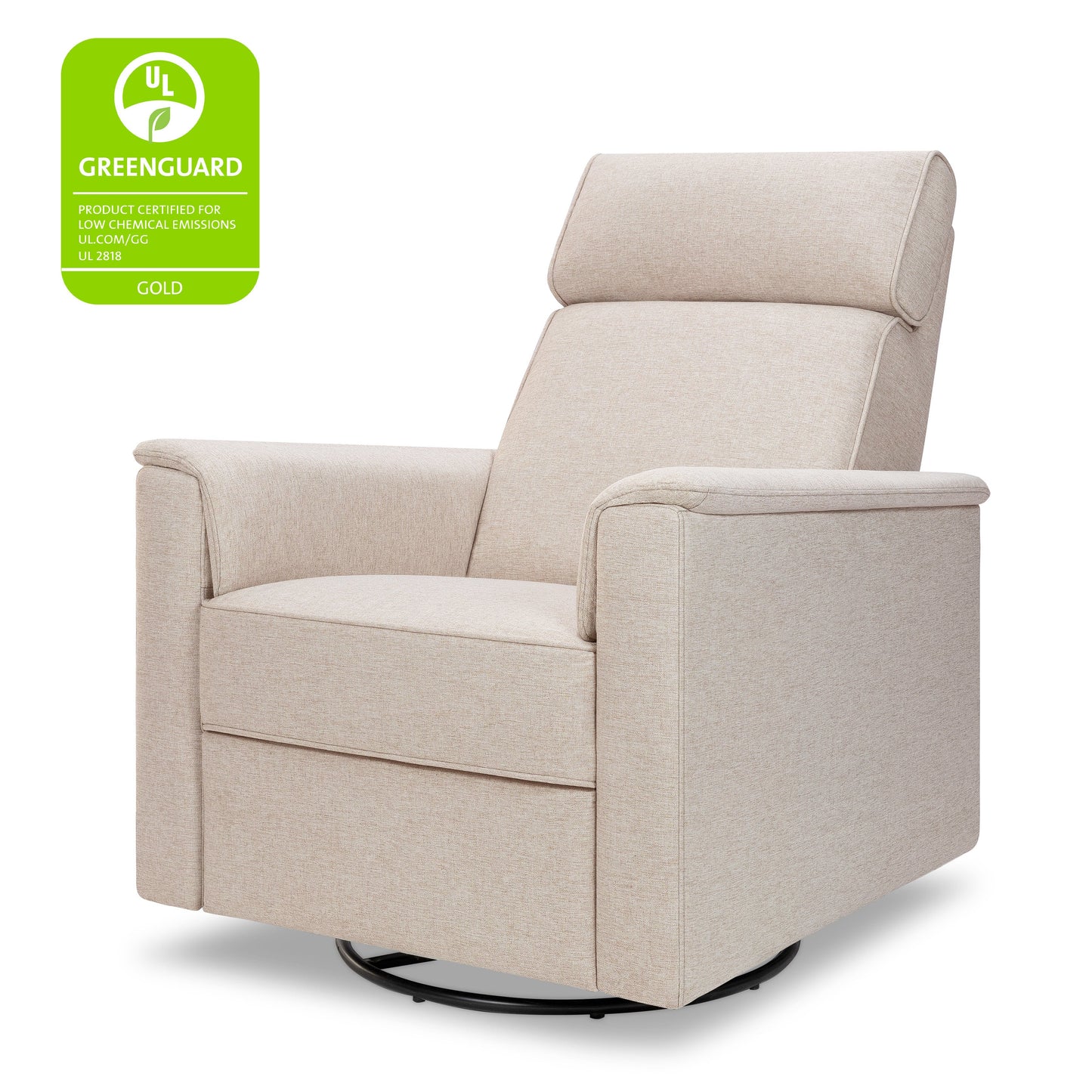 Willa Deluxe Power Glider Recliner w/Heat&Massage in Performance Beach Eco-Weave