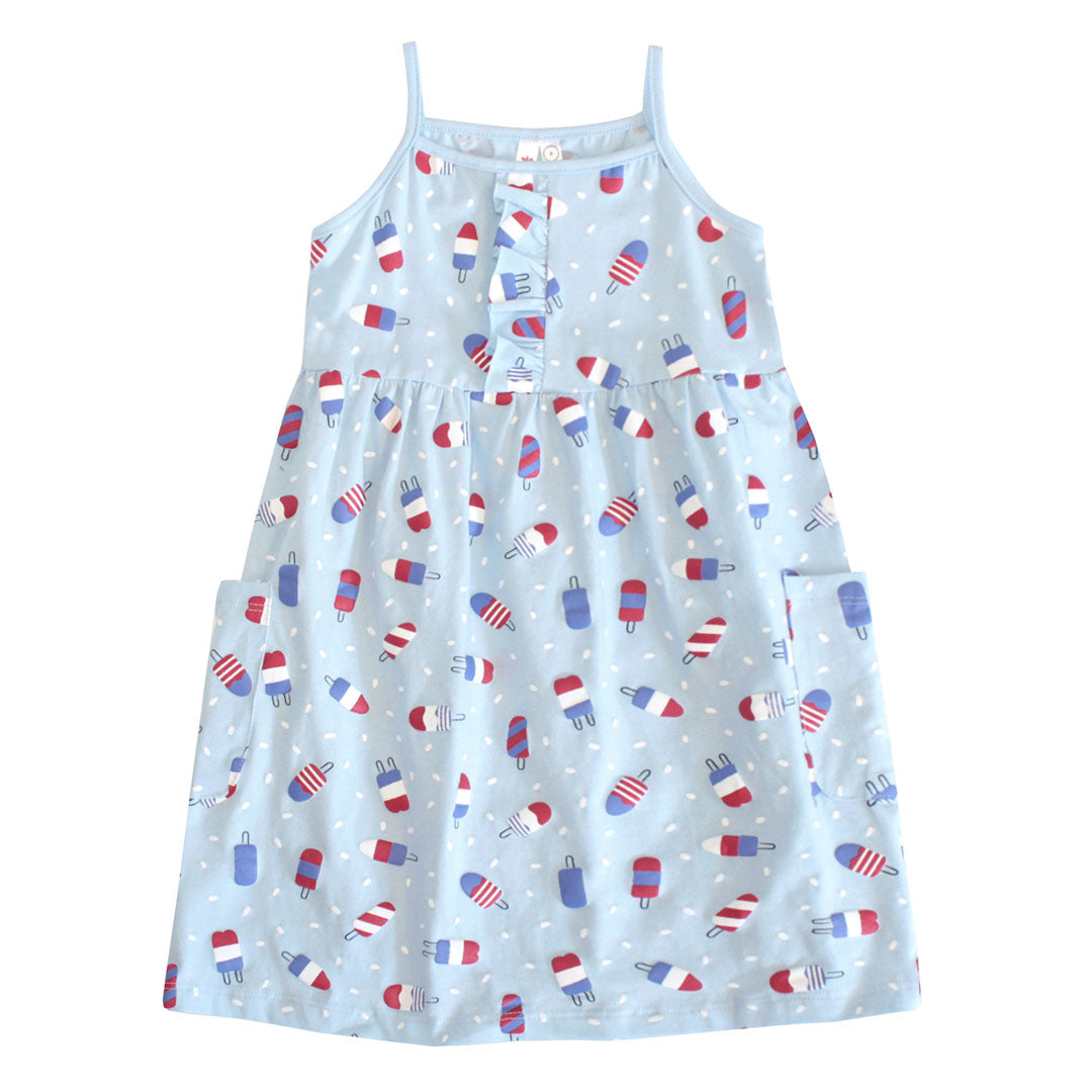 LIGHT BLUE POPSICLE PRINT DRESS