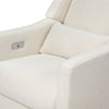Kiwi Glider Recliner w/ Electronic Control and USB in Ivory Boucle w/Gold Base