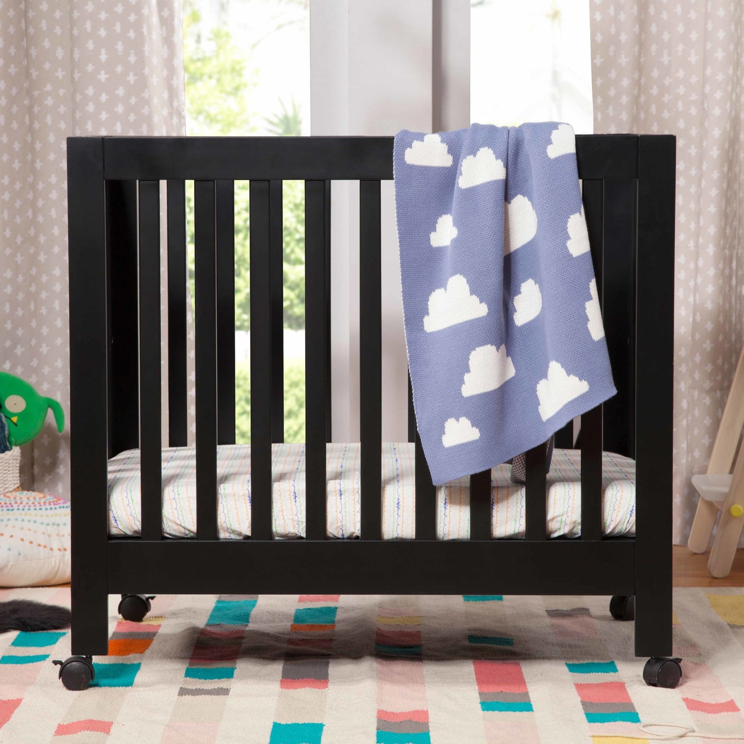 Origami Mini Crib in Light Sage