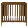 Gelato 4-in-1 Convertible Mini Crib and Twin bed in Natural Walnut Finish with Gold Feet