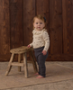 RYLEE & CRU RUFFLE COLLAR BODYSUIT NATURAL DITSY