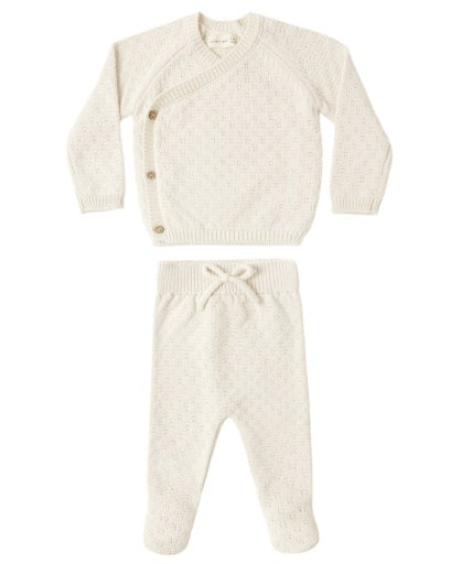 QUINCY MAE KNIT WRAP TOP + PANT SET NATURAL