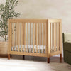 Gelato 4-in-1 Convertible Mini Crib and Twin bed in Natural Walnut Finish with Gold Feet