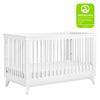 Scoot 3-in-1 Convertible Crib w/ToddlerBedConversion Kit in White/WashedNatural