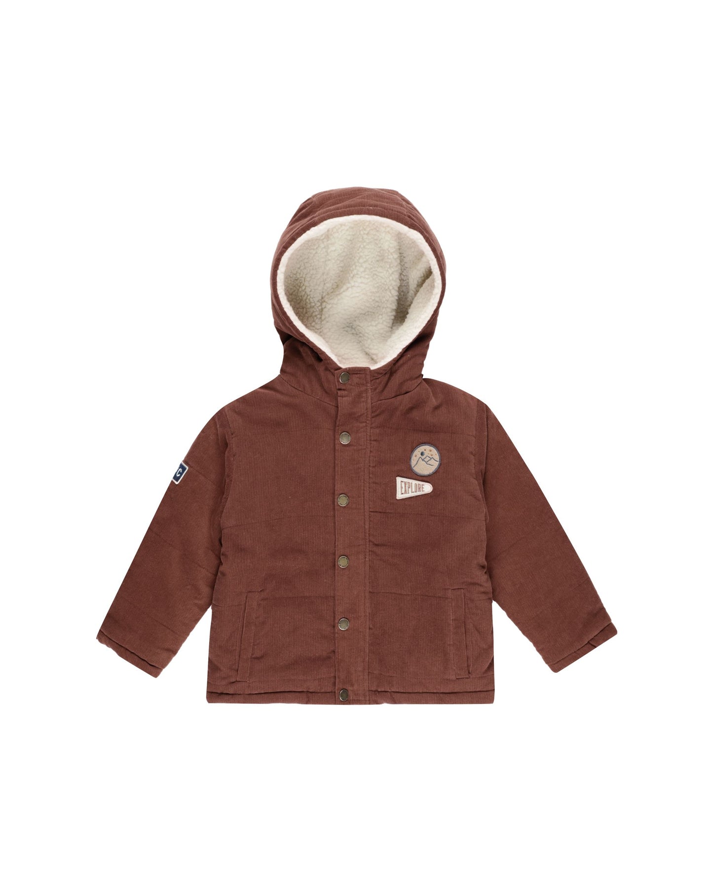 RYLEE AND CRU CORD PUFFER JACKET BRICK