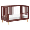 Lolly 3-in-1 Convertible Crib w/Toddler Bed Conversion in Crimson/Natural