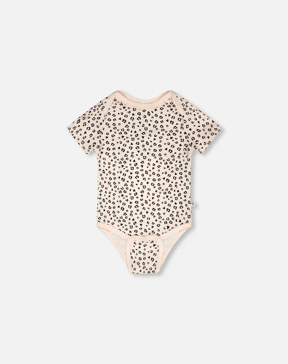 DEUX PAR DEUX JERSEY ONESIE LEOPARD SPOT