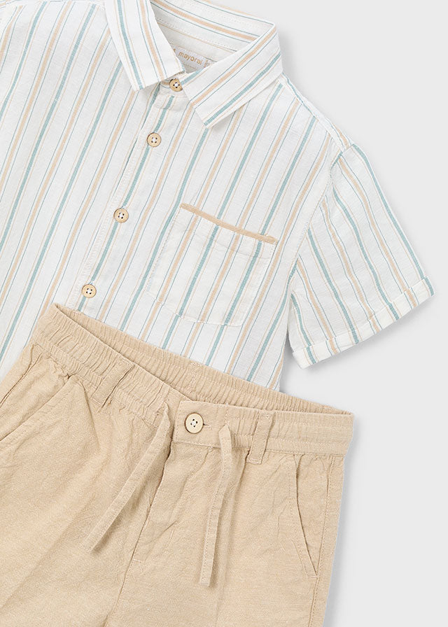 MAYORAL BOY LINEN SHORTS AND SHIRT SET