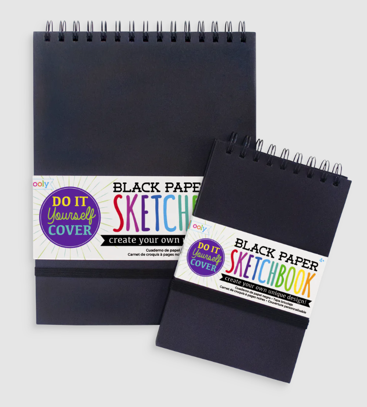 D.I.Y. SKETCHBOOK - SMALL BLACK PAPER  (5" x 7.5")