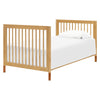 Gelato 4-in-1 Convertible Mini Crib and Twin bed in Natural Walnut Finish with Gold Feet