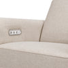 Willa Power Glider Recliner w/ adj. headrest & USB in Performance Grey Eco-Weave w/Light Wood Base