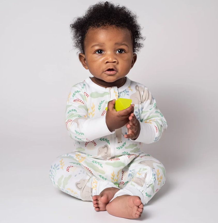 GROW WITH ME 2 WAY ZIPPER ROMPER - ELEPHANT
