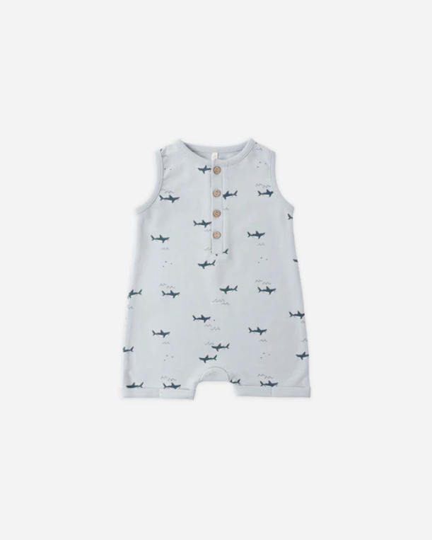 RYLEE + CRU DAVIS ROMPER SHARKS