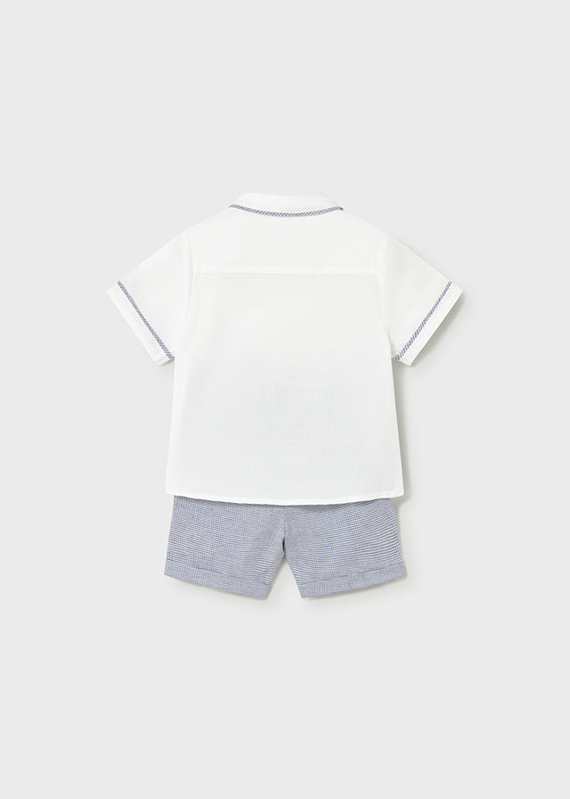 MAYORAL LINEN SHORTS AND SHIRT 2-PIECE SET