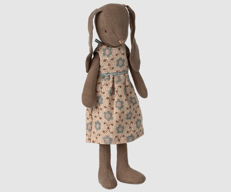 MAILEG BUNNY SIZE 2 BROWN DRESS