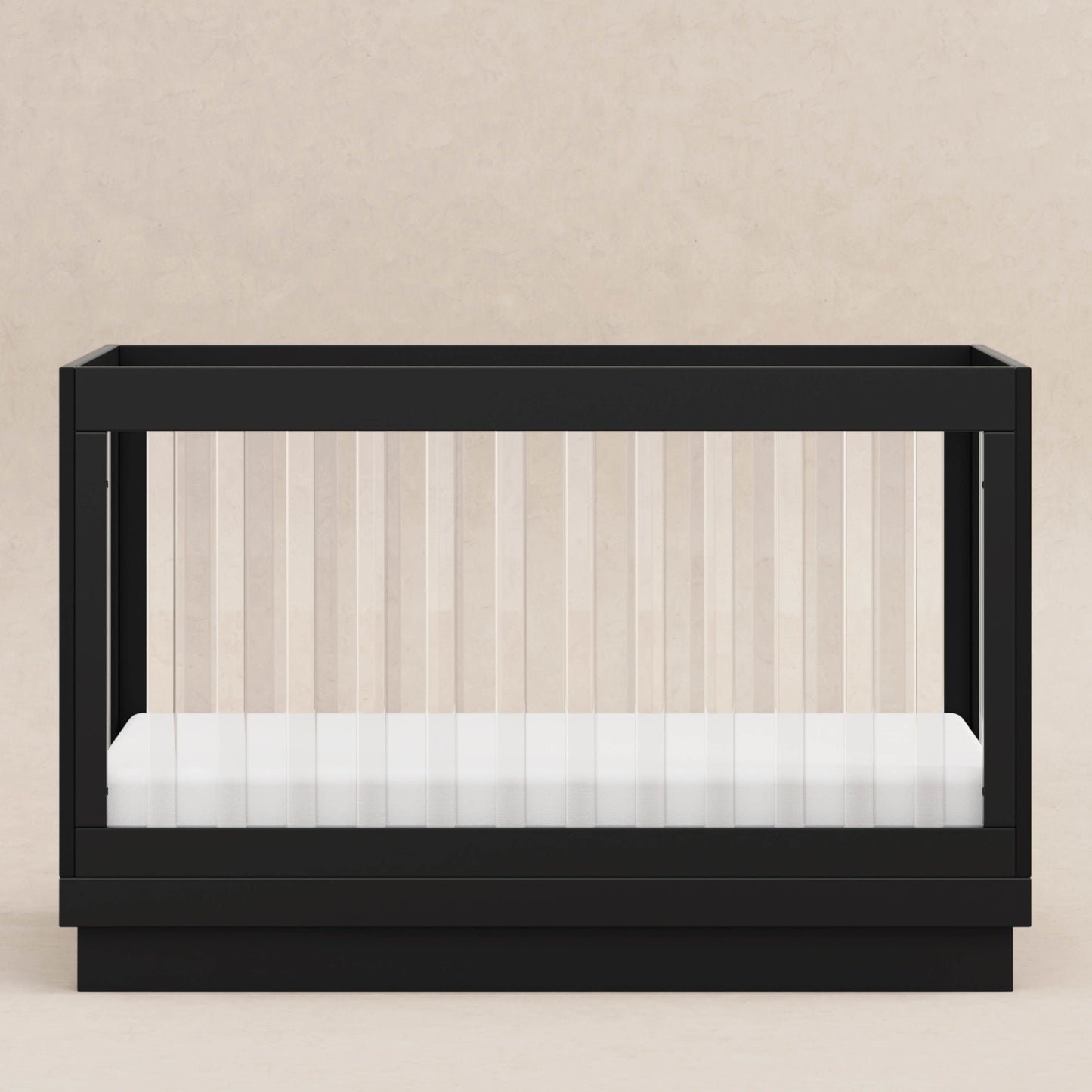 BABYLETTO HARLOW ACRYLIC 3-IN-1 CONVERTIBLE CRIB WITH TODDLER BED CONVERSION KIT