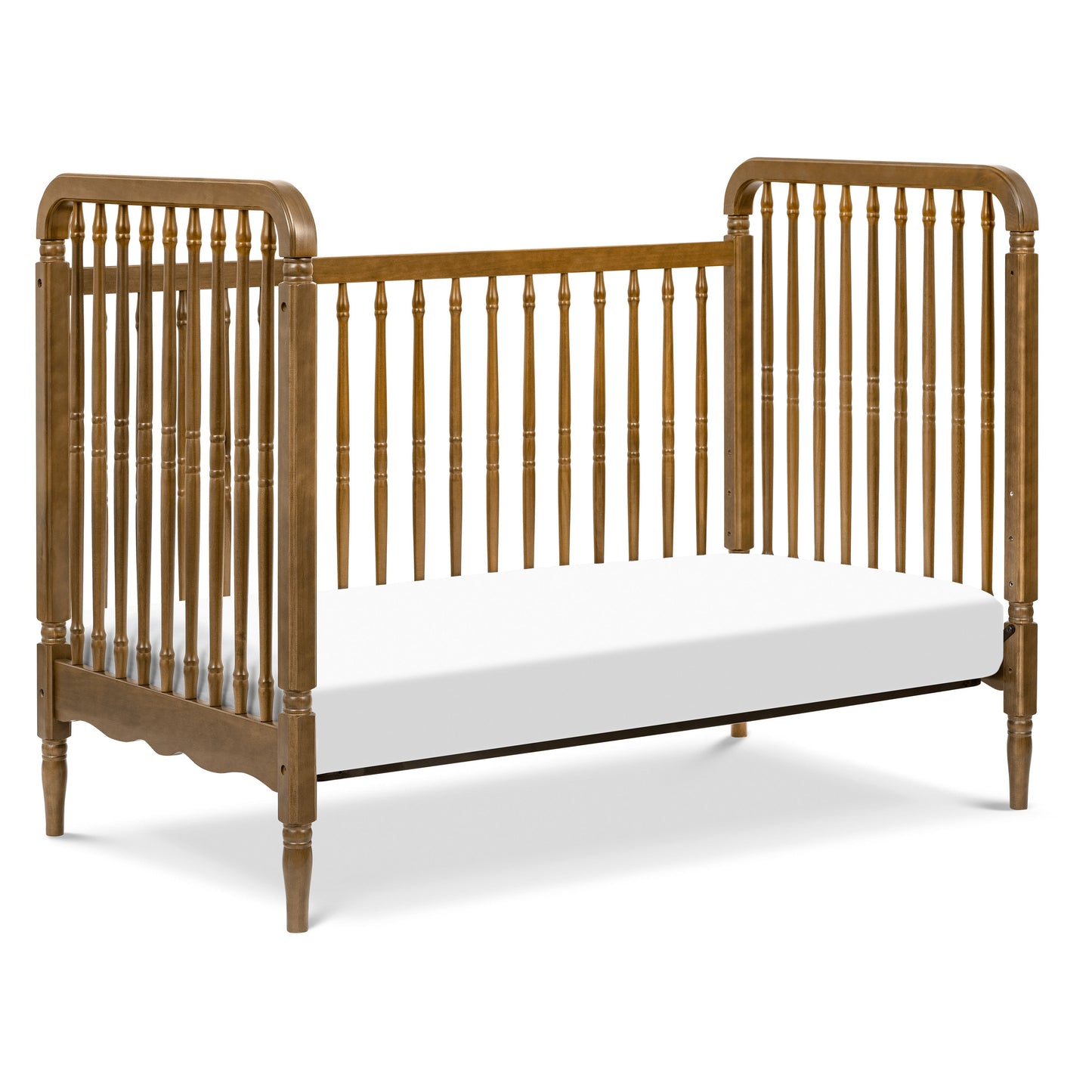Liberty 3-in-1 Convertible Spindle Crib w/Toddler Bed Conversion Kit in Dusty Rose
