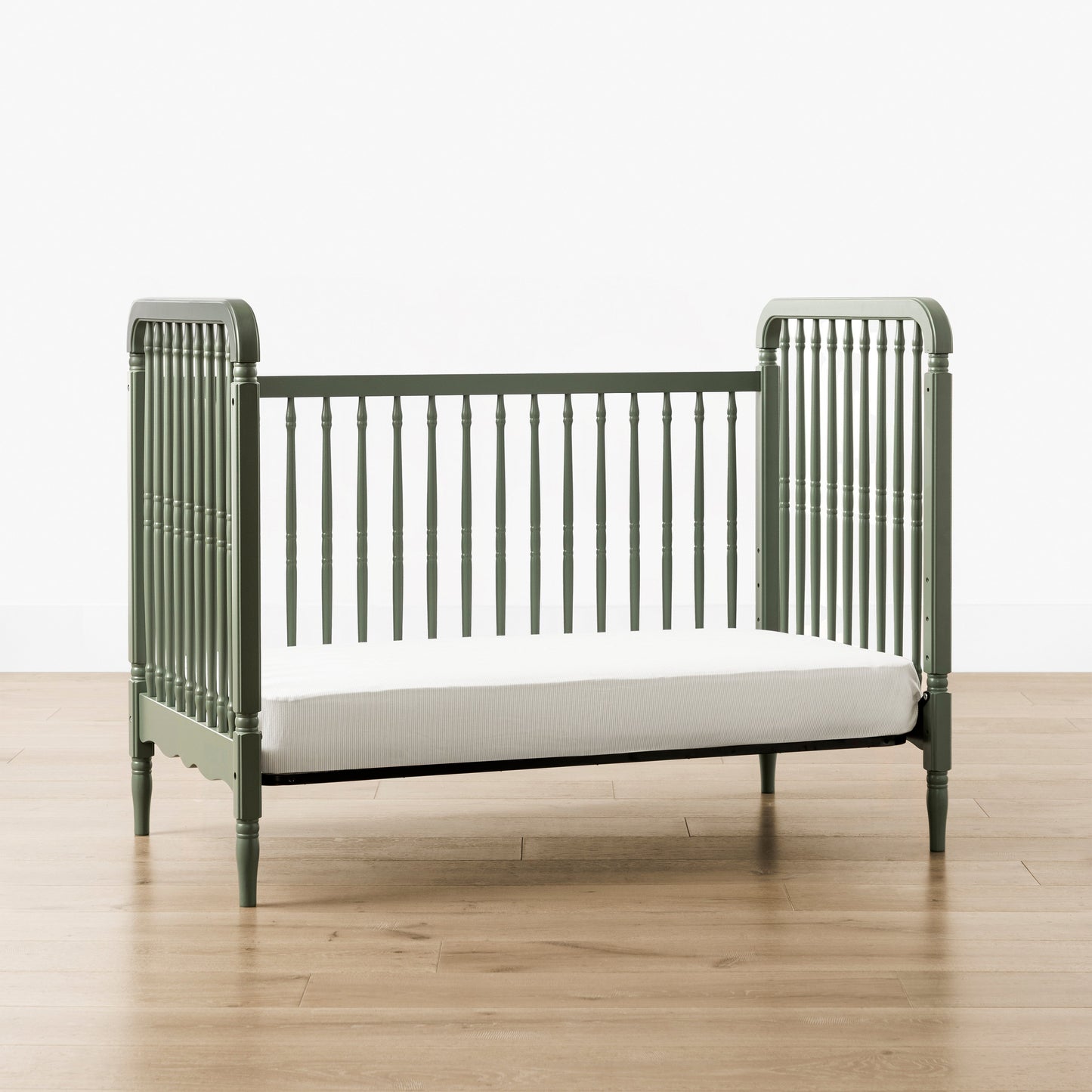 Liberty 3-in-1 Convertible Spindle Crib w/Toddler Bed Conversion Kit in Dusty Rose