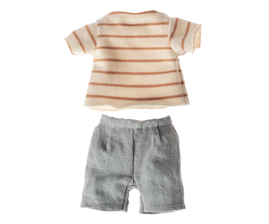 MAILEG STRIPED SHIRT AND SHORTS, SIZE 1