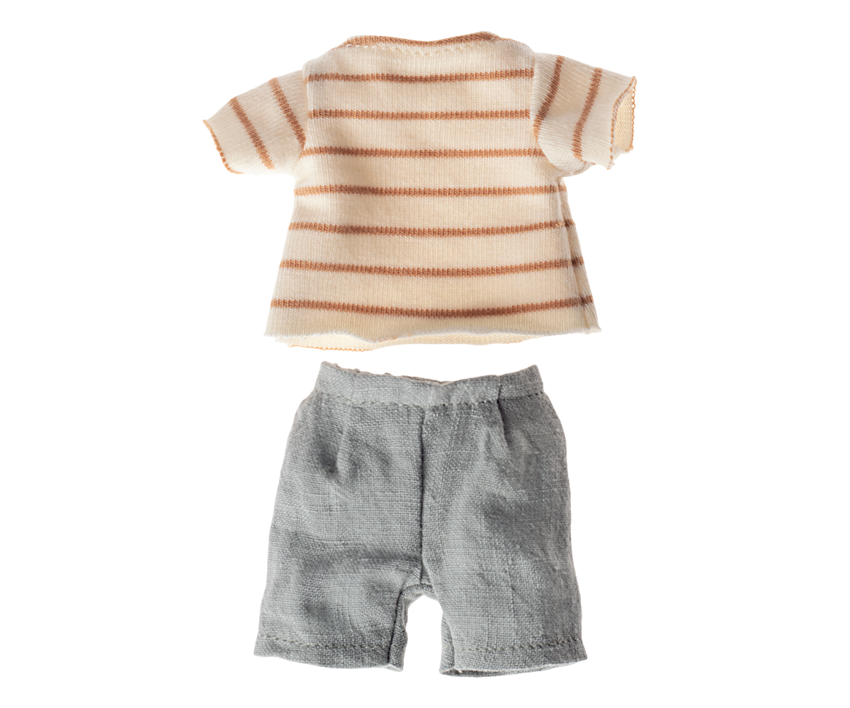 MAILEG STRIPED SHIRT AND SHORTS, SIZE 1