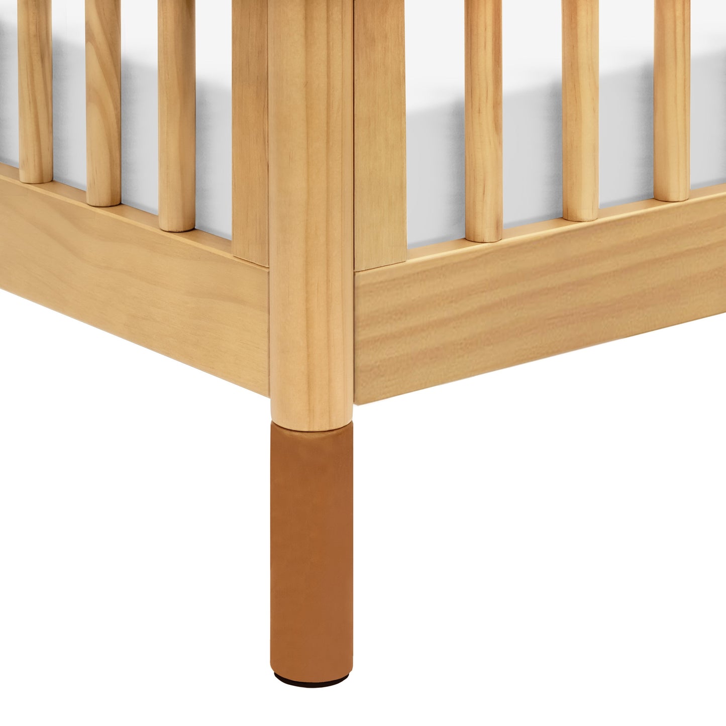 Gelato 4-in-1 Convertible Mini Crib and Twin bed in Natural Walnut Finish with Gold Feet