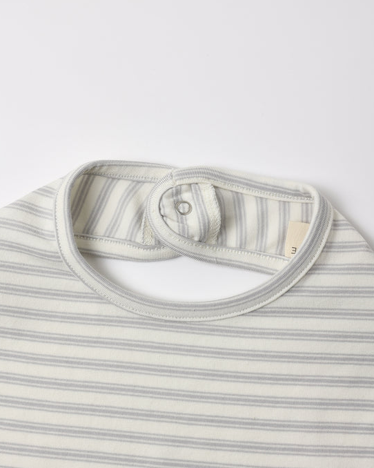 QUINCY MAE JERSEY SNAP BIB, 2 PACK SHEEP, CLOUD STRIPE