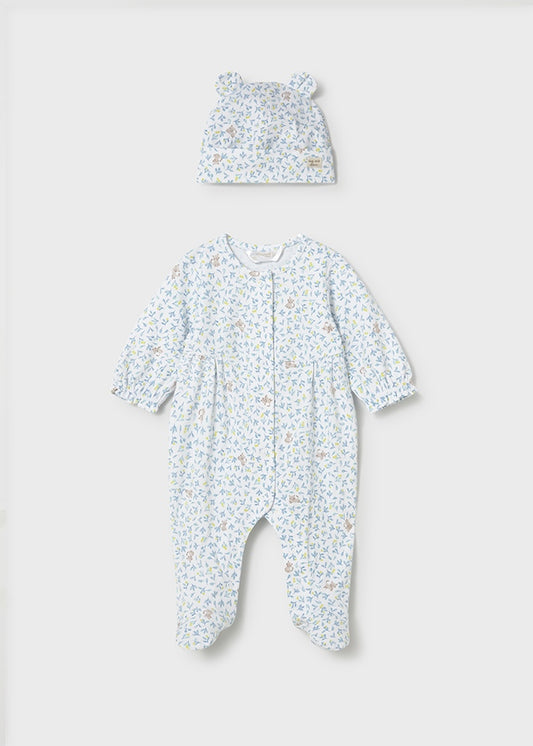 MAYORAL NEWBORN GIRL ONE-PIECE WITH HAT SET