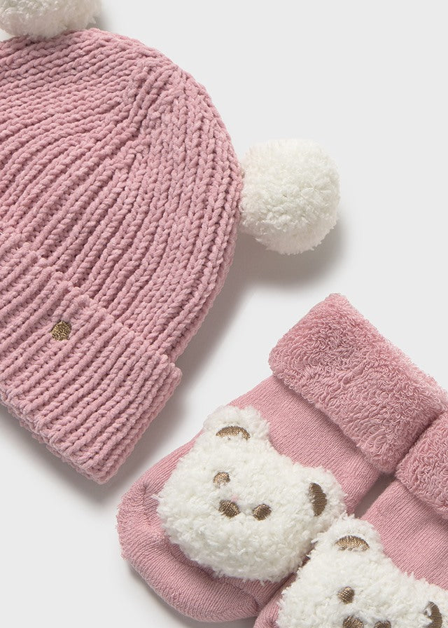 MAYORAL HAT & SOCKS SET -BLUSH