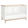 Scoot 3-in-1 Convertible Crib w/ToddlerBedConversion Kit in White/WashedNatural