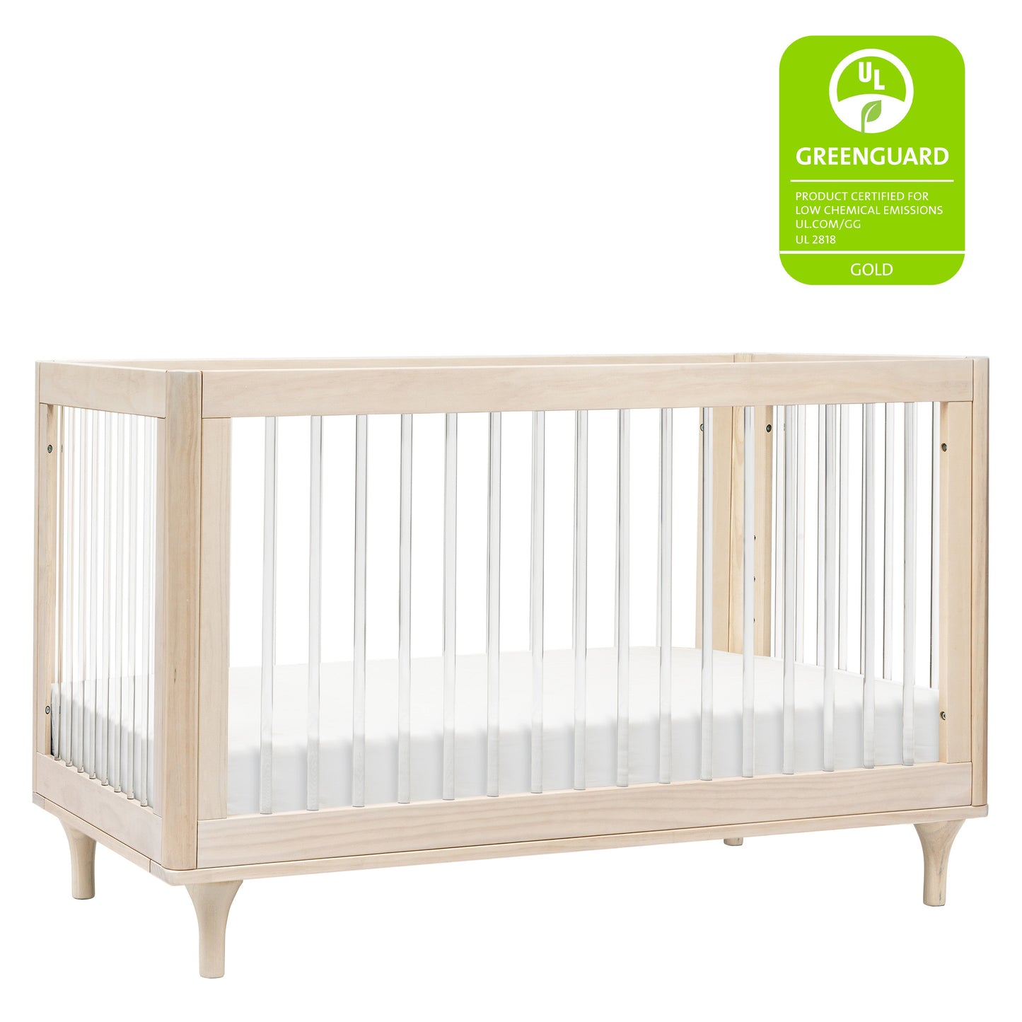 Lolly 3-in-1 Convertible Crib w/Toddler Bed Conversion in Crimson/Natural