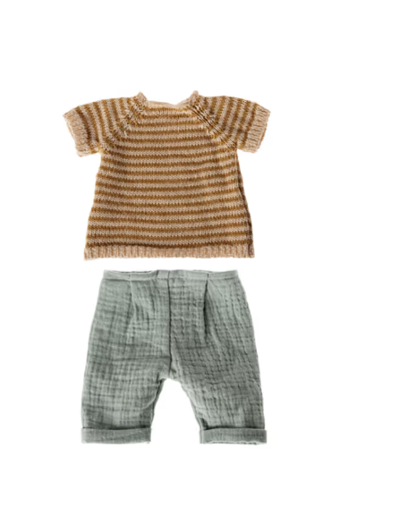 MAILEG KNITTED SHIRT AND PANTS, SIZE 3