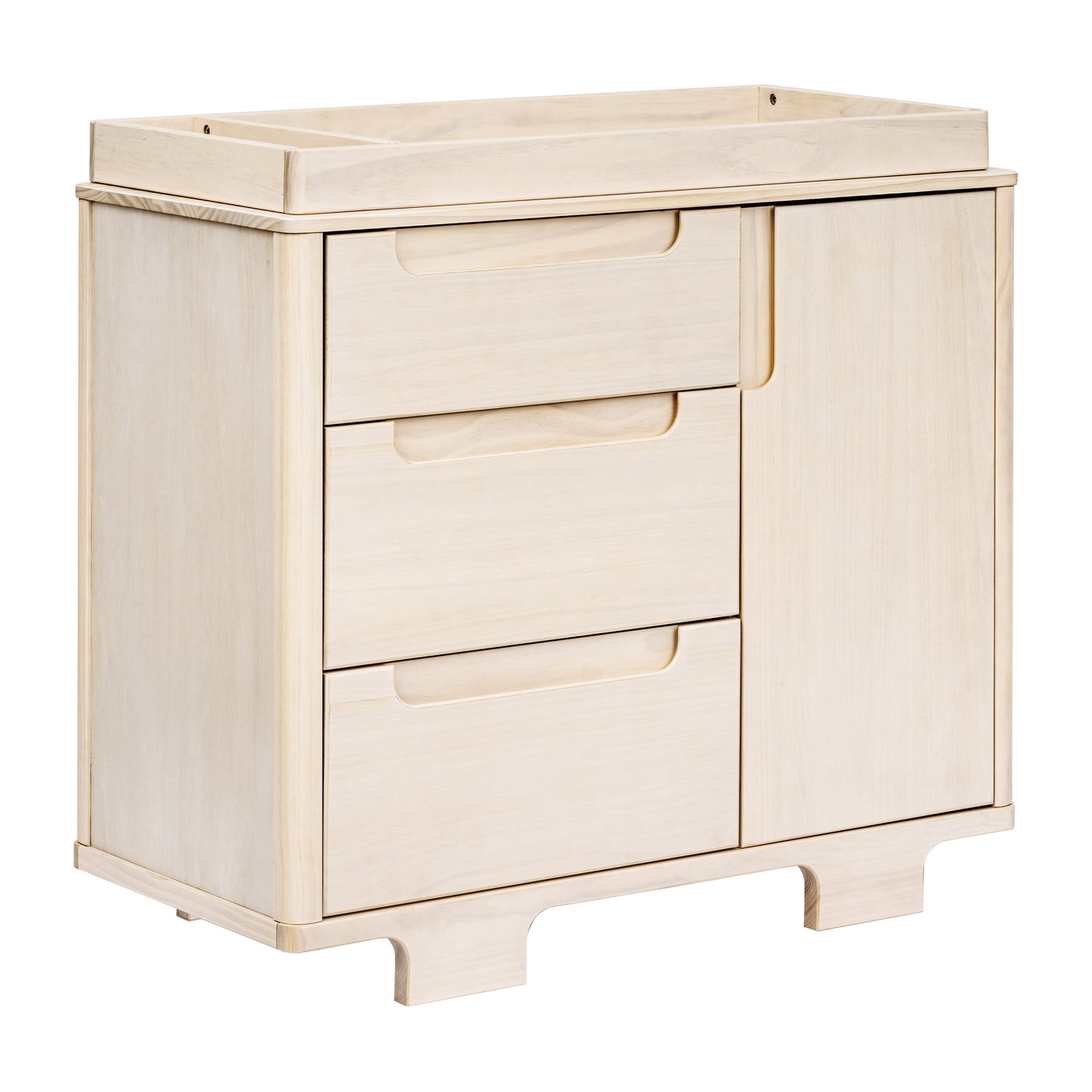 Yuzu 3-Drawer Changer Dresser in White/Natural