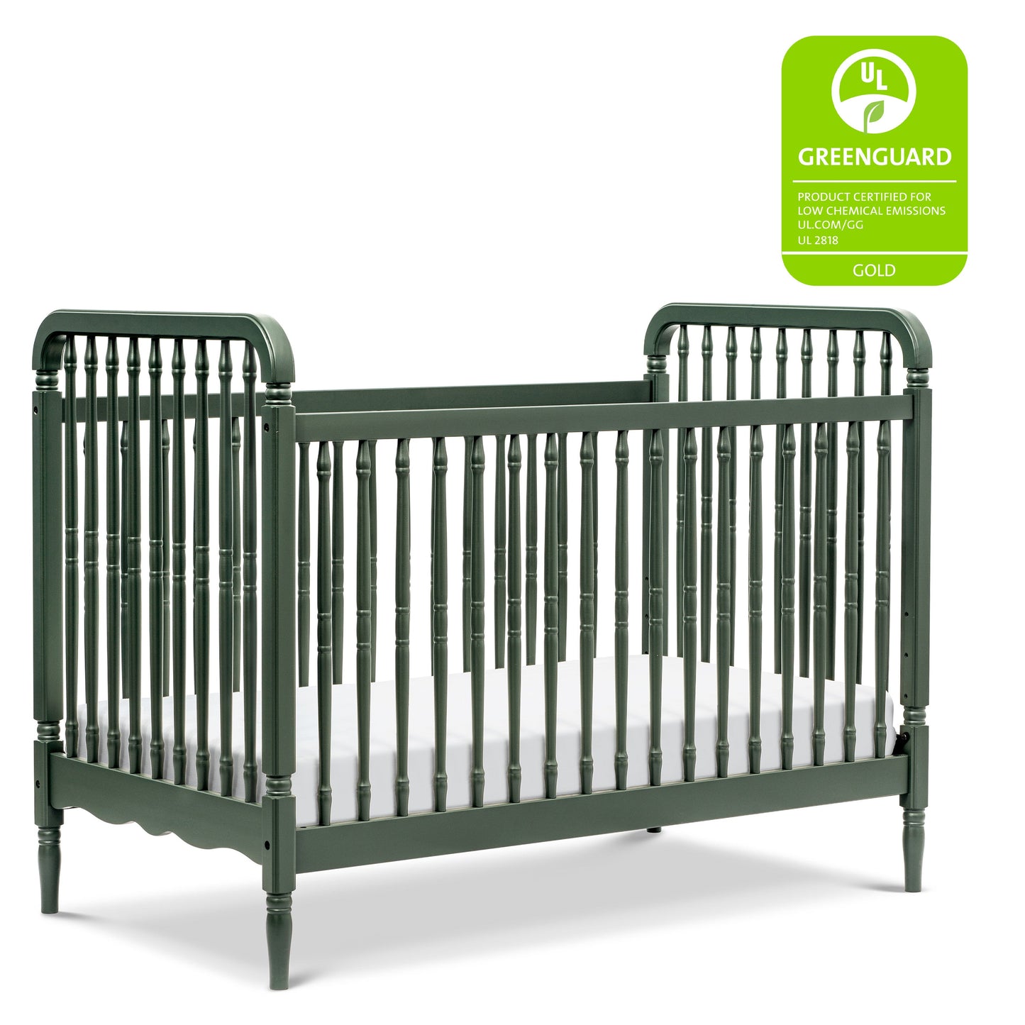 Liberty 3-in-1 Convertible Spindle Crib w/Toddler Bed Conversion Kit in Dusty Rose
