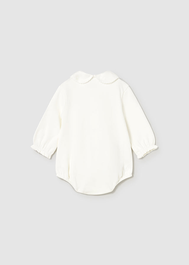 MAYORAL GIRL COLLARED BODYSUIT CREAM