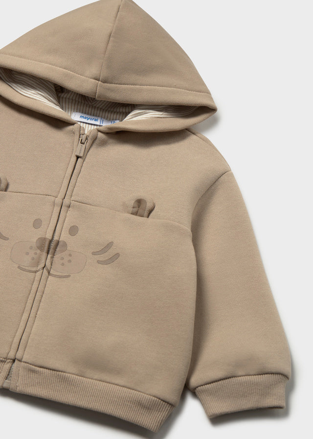 MAYORAL BABY INTERACTIVE ANIMAL ZIP-UP SWEATSHIRT