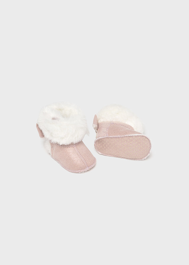 MAYORAL NEWBORN GIRL FAUX FUR LINED BOOTS - MELLOW
