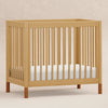 Gelato 4-in-1 Convertible Mini Crib and Twin bed in Natural Walnut Finish with Gold Feet