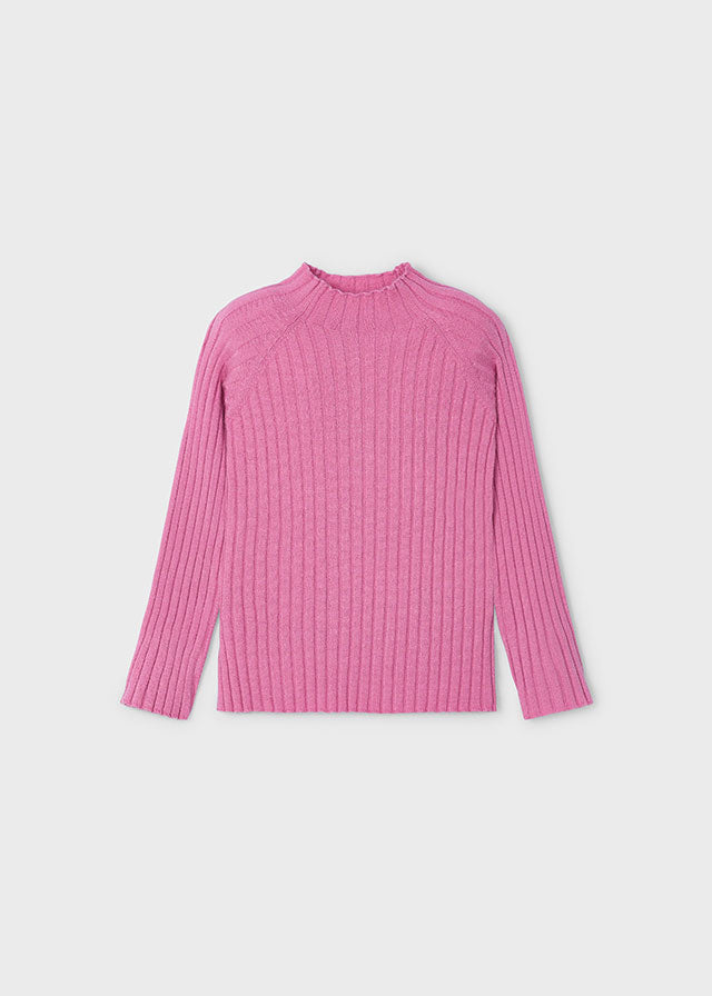 MAYORAL RIB MOCKNECK SWEATER - PINK