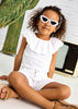 MAYORAL  EYELET RUFFLE T-SHIRT WHITE
