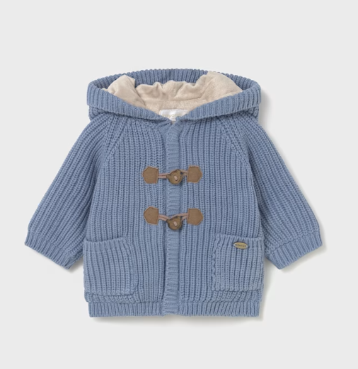 MAYORAL BOY LINED KNIT CARDIGAN CLOUD