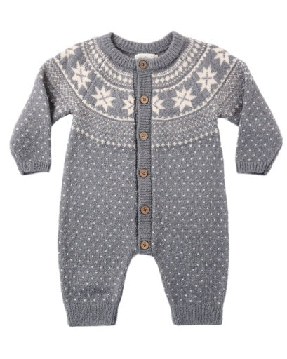 FAIR ISLE ROMPER SLATE