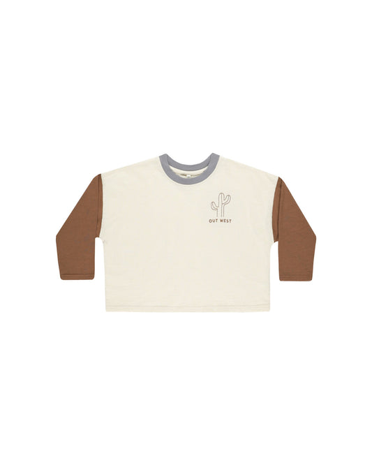 RYLEE AND CRU CAMDEN LONG SLEEVE TEE COLOR BLOCK