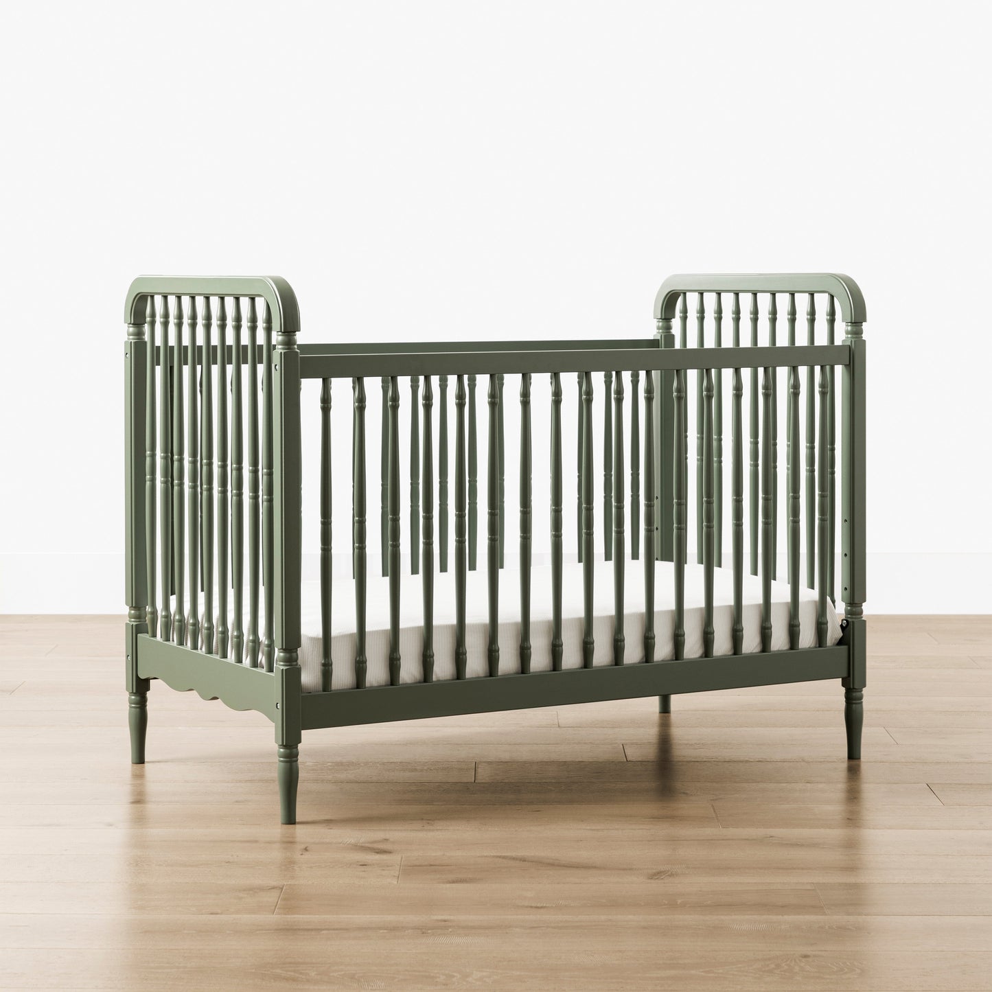 Liberty 3-in-1 Convertible Spindle Crib w/Toddler Bed Conversion Kit in Dusty Rose