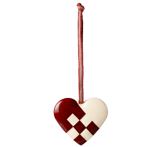 MAILEG METAL ORNAMENT, SMALL HEART - RED