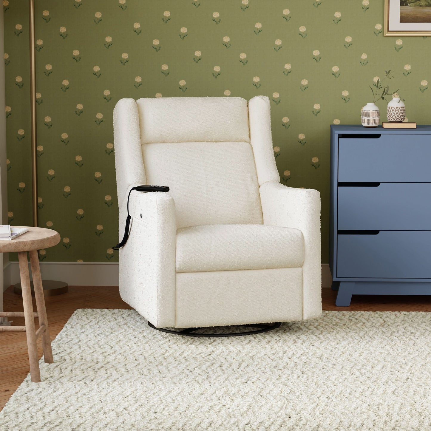 BABYLETTO KIWI DELUXE POWER RECLINER & SWIVEL GLIDER WITH HEAT AND MASSAGE