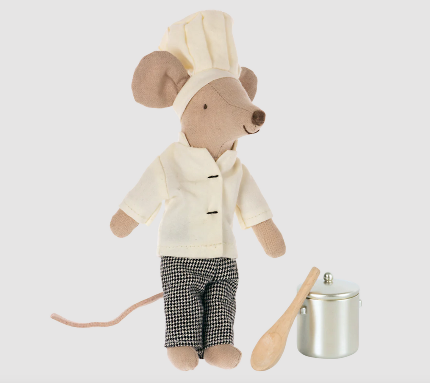 MAILEG CHEF MOUSE WITH POT AND SPOON