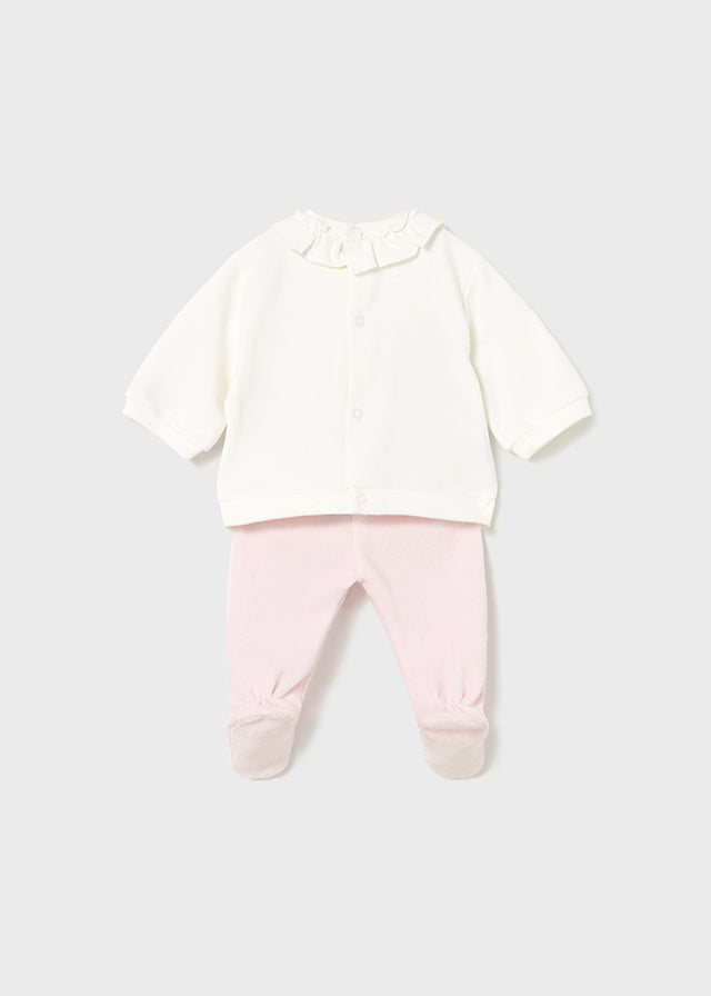 MAYORAL BABY PINK PANTS AND SWEATSHIRT SET