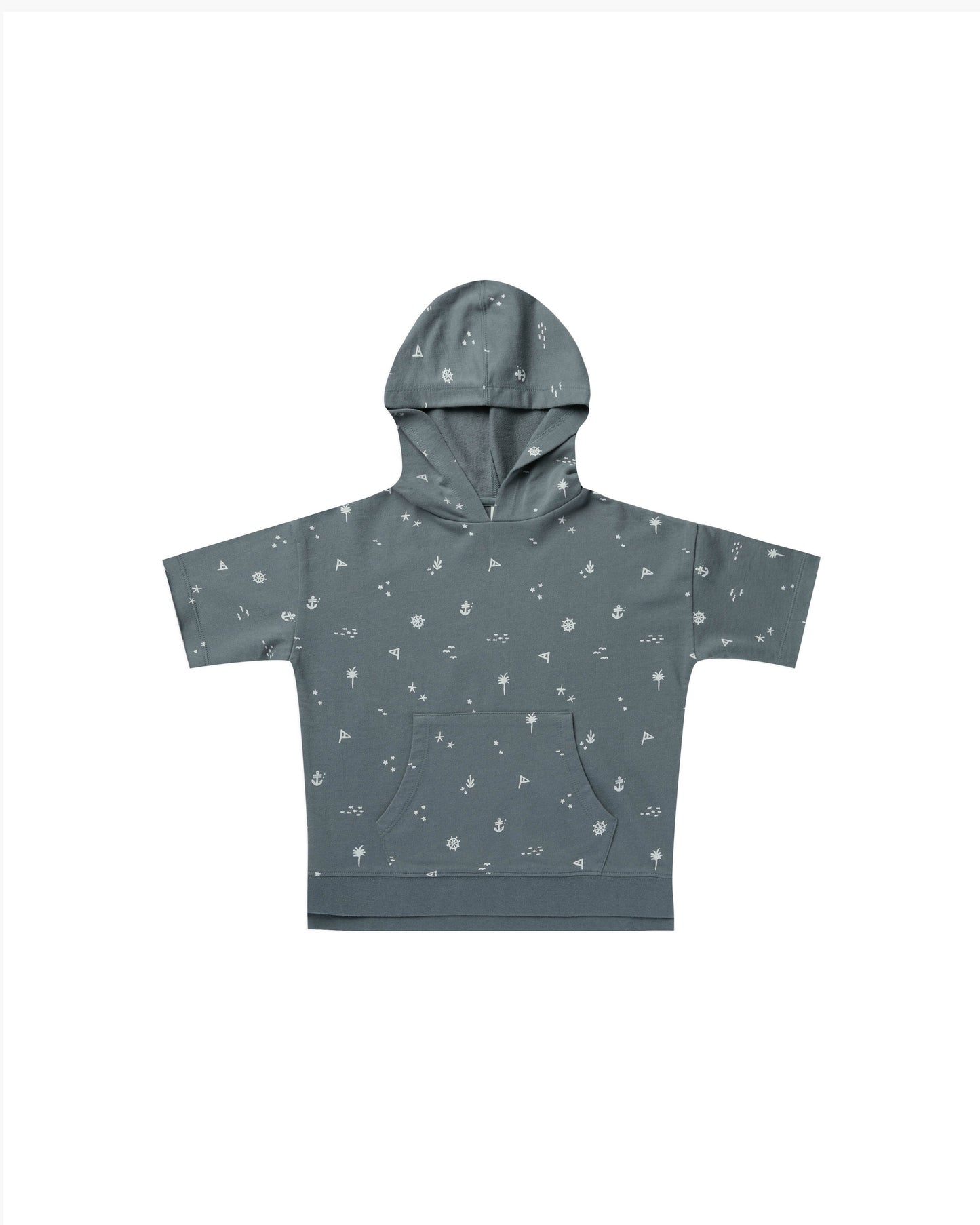 SHORT SLEEVE HOODIE - NAUTICAL