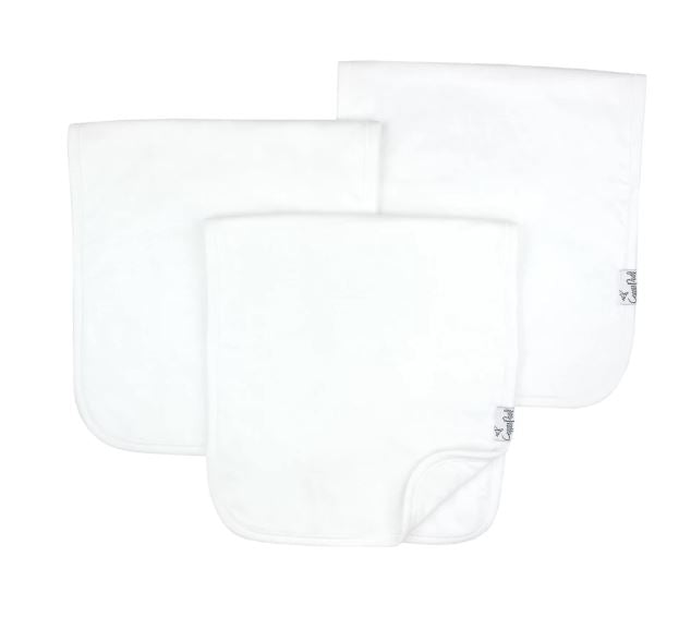 COPPER PEARL WHITE BASICS BURP CLOTH SET (3-PACK)